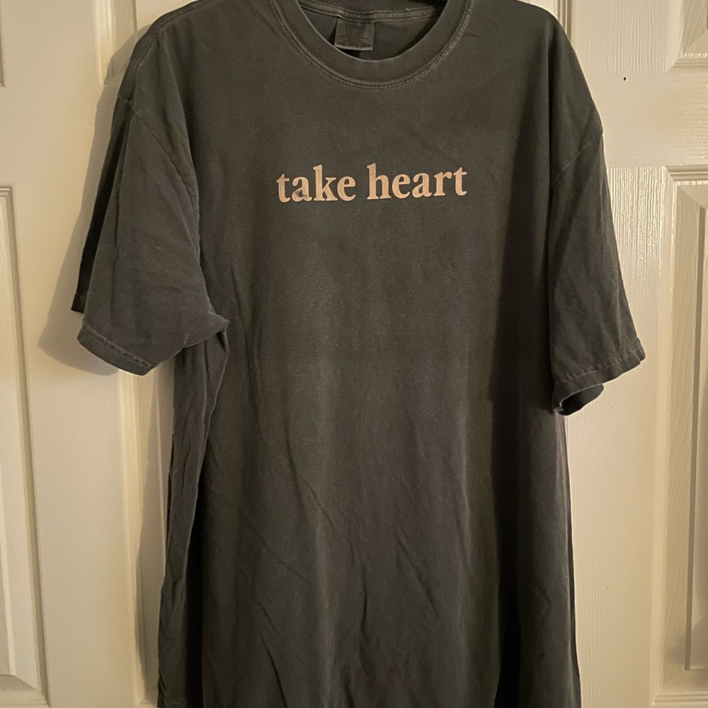 Take Heart Charcoal Tee